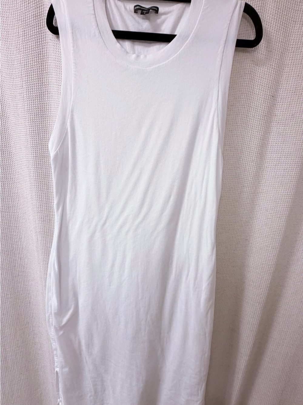 James Perse White Cotton Tank Midi Dress